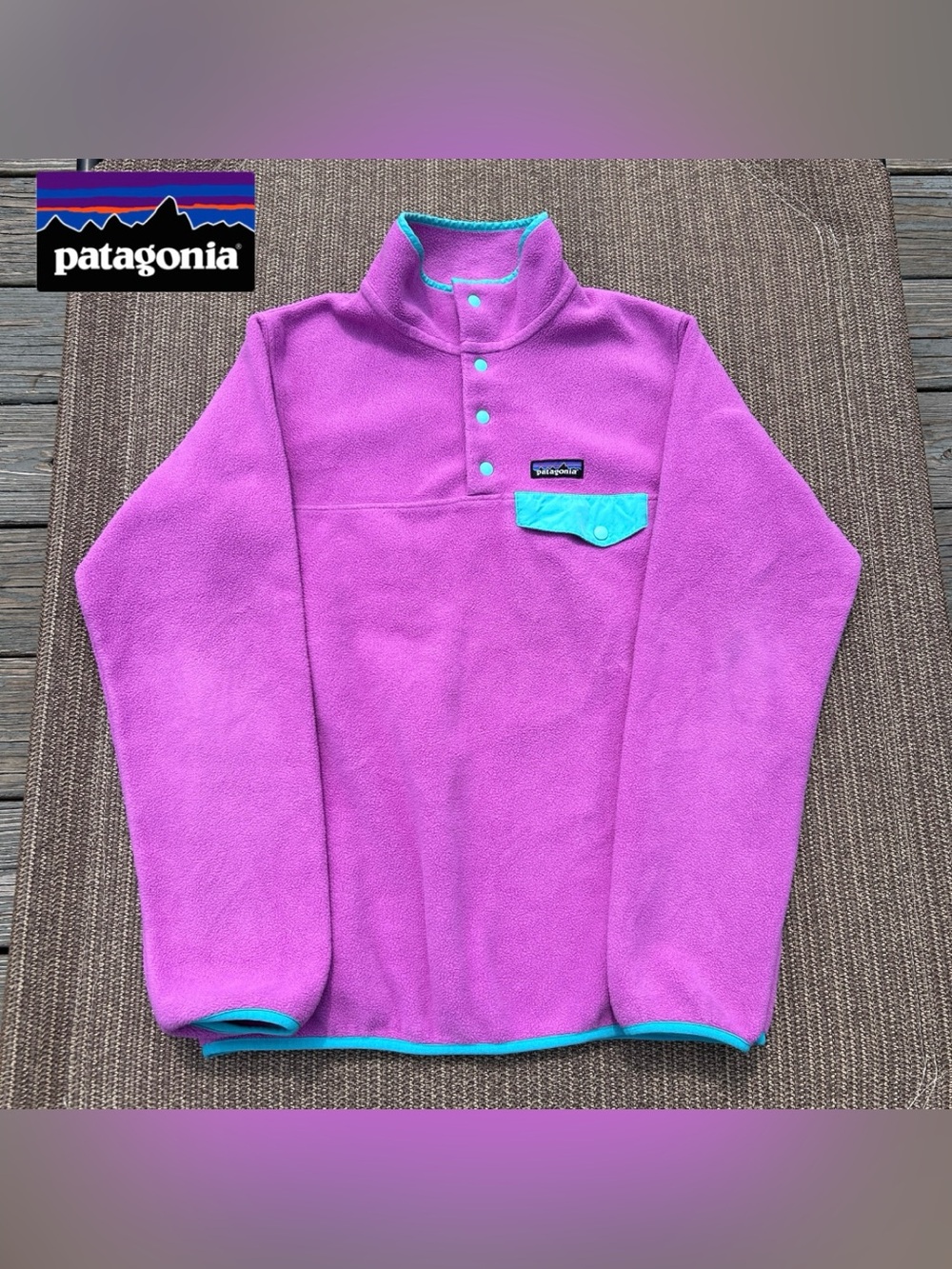 Patagonia Lightweight Synchilla Snap-T Fleece Pullover Purple Teal Medium